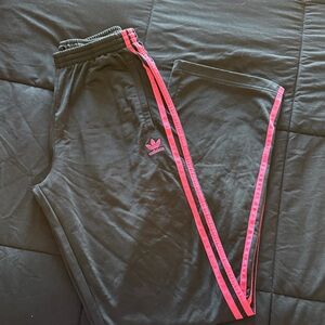 Adidas Black athletic pants with Pink Accents